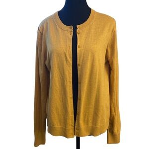 J. Crew Mustard Cardigan Sweater GUC L